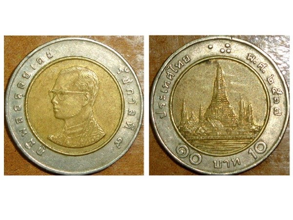 Đồng tiền Baht được in hình các ngôi đền