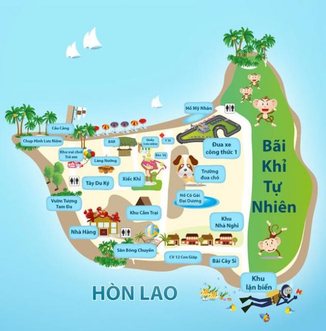 Sơ đồ đảo khỉ ở Nha Trang ( ảnh sưu tầm)