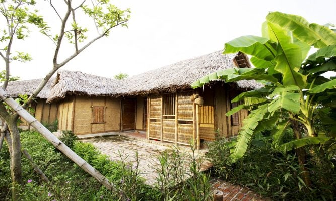 Khu nhà nghỉ chị Dậu ở Vườn Vua Phú Thọ