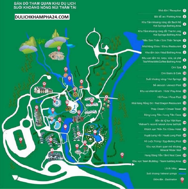 Bản đồ tham quan ở Núi Thần Tài (ảnh internet)
