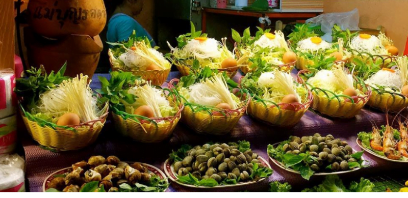 Ẩm thực chợ đem Chiang Rai thật phong phú ( ảnh sưu tầm)